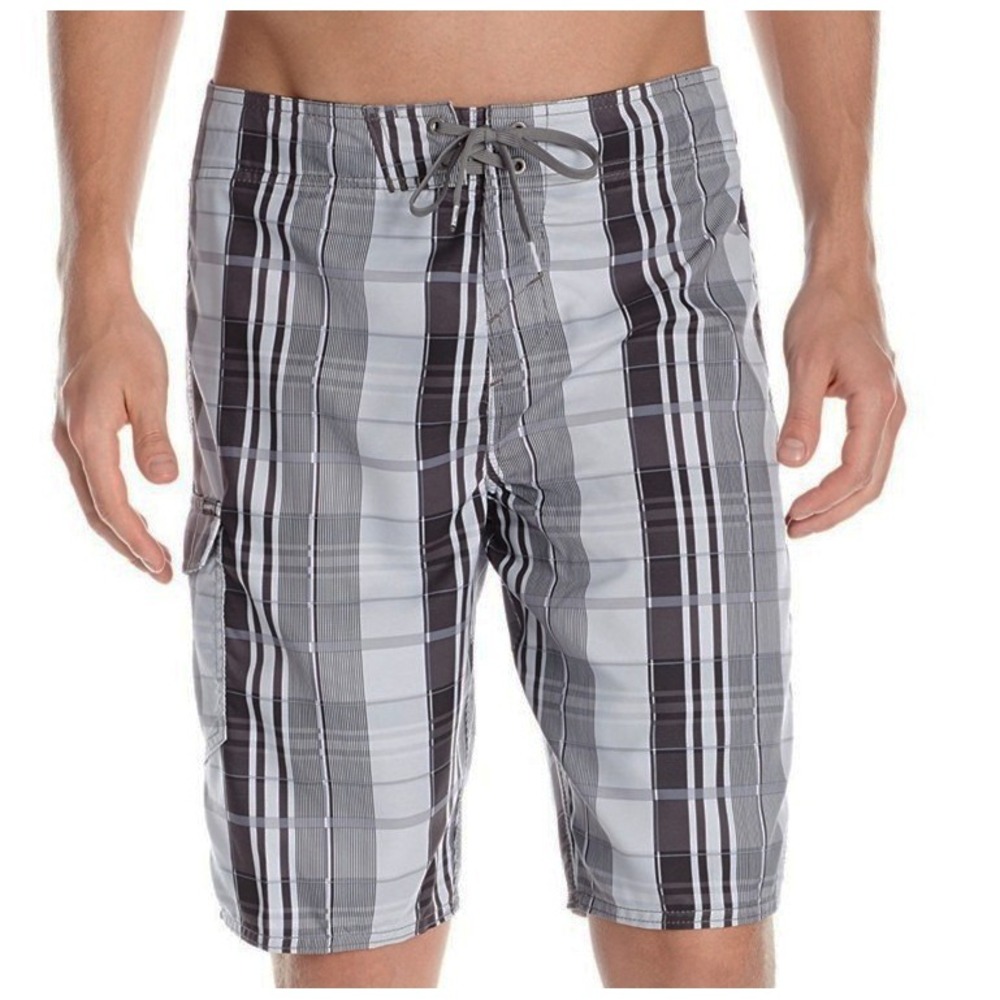 O'Neill‎ Santa Cruz Plaid Board Shorts - NWT Mens 32 Grey / Multi - #45172-H7